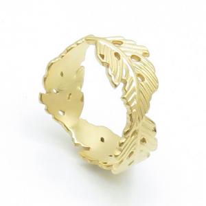 Stainless Steel Gold-plating Ring - KR103630-LK