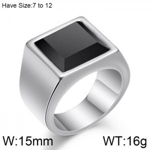 Stainless Steel Stone&Crystal Ring - KR103783-WGZJ