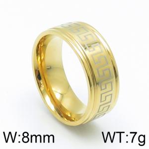 Stainless Steel Gold-plating Ring - KR103814-WM