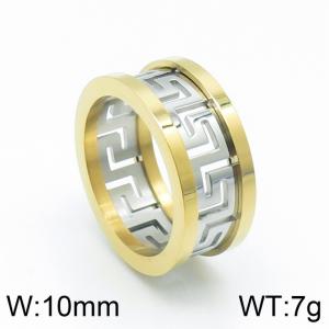 Stainless Steel Gold-plating Ring - KR103816-WM