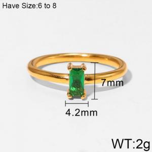 Stainless Steel Stone&Crystal Ring - KR103836-WGJD