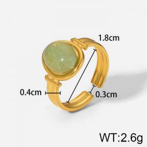 Stainless Steel Stone&Crystal Ring - KR103845-WGJD