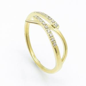 Stainless Steel Stone&Crystal Ring - KR103965-YH