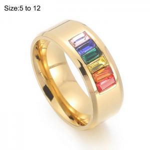 Stainless Steel Stone&Crystal Ring - KR104088-WGQF