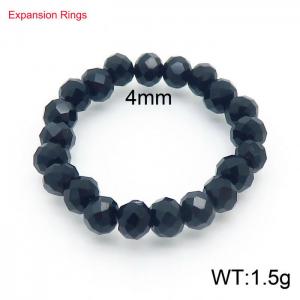 4mm Bands Black Color Expansion Ring Resilient Adjustable Size - KR104363-Z
