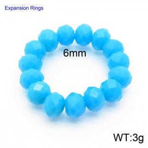 Hand make simple plastic bead dark blue classic expansion ring - KR104379-Z
