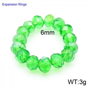 Hand make simple plastic bead light green classic expansion ring - KR104384-Z
