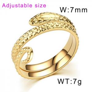 Stainless Steel Gold-plating Ring - KR104498-WGDC