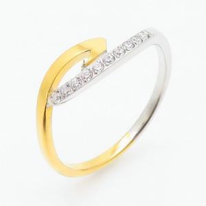 Stainless Steel Stone&Crystal Ring - KR104872-YH
