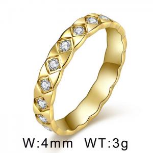 Stainless Steel Stone&Crystal Ring - KR105150-WGQF