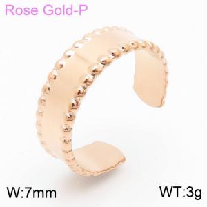 European and American niche star point opening adjustable Rose Gold women's titanium steel ring - KR105258-KFC