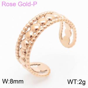 European and American niche star point opening adjustable Rose Gold women's titanium steel ring - KR105261-KFC