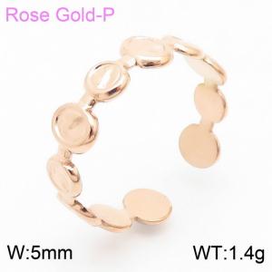 Simple opening stainless steel women's rose gold geometric ring - KR105381-KFC