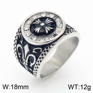 Four leaf stainless steel ring - KR105402-KC