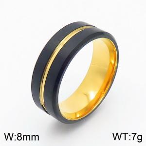 KR105854-K-10=8mm Stainless Steel Ring Gold Color Rings For Men Women Exquisite Gift Wedding Party Jewelry - KR105854-K