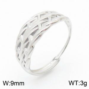 French Fashion Ring Women Stainless Steel Silver Color - KR107652-KFC
