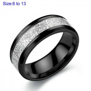 Stainless Steel Black-plating Ring - KR107677-WGDC