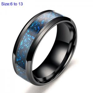 Stainless Steel Black-plating Ring - KR107680-WGCD