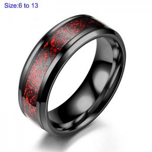 Stainless Steel Black-plating Ring - KR107681-WGCD