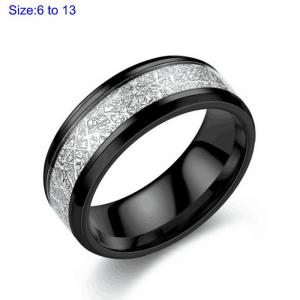 Stainless Steel Black-plating Ring - KR107695-WGDC