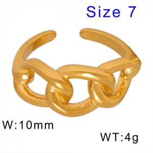 Gold Plated Open Band Lightweight Hypoallergenic Stainless Steel Gold Ring for Women - KR107910-WGML