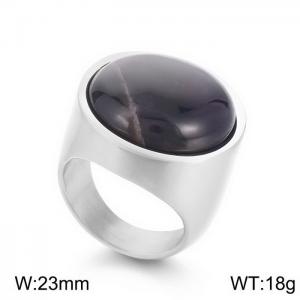 Stainless Steel Stone&Crystal Ring - KR108108-K