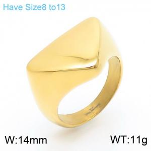 Unisex Casual Gold-Plated Stainless Steel Triangular Shape Jewelry Ring - KR108140-KJX