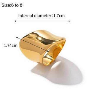 Stainless steel minimalist wide face ring - KR108287-WGJD