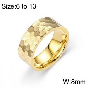 Vintage Vacuum Electroplated Gold Embossed Imprint Pattern Men's Stainless Steel Ring - KR108715-WGDC