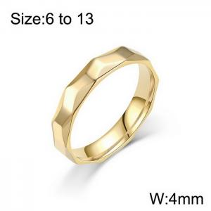 INS vacuum plated gold ring diamond stainless steel ring for men and women - KR108745-WGDC