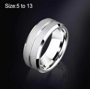 Simple Sand Faced Men's Stainless Steel Ring - KR108747-WGDC
