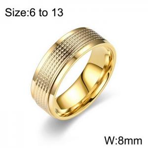 Business Style Vacuum Plating Gold Men's Stainless Steel Ring - KR1087534-WGDC