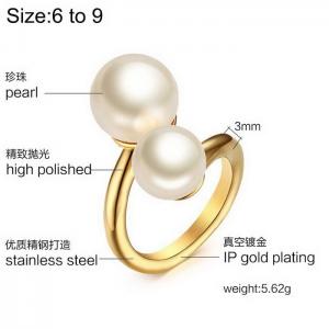 Stainless Steel Gold-plating Ring - KR1087963-WGSF