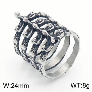 European and American Personality Retro Centipede Ring Men's Titanium Steel Ring - KR109922-TLX