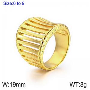 Stainless Steel Gold-plating Ring - KR110092-LK