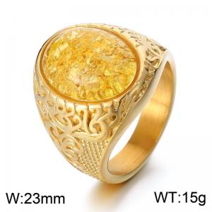 Stainless Steel Stone&Crystal Ring - KR110145-MZOZ