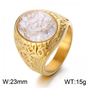 Stainless Steel Stone&Crystal Ring - KR110149-MZOZ