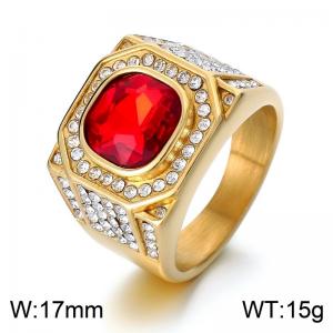 Stainless Steel Stone&Crystal Ring - KR110154-MZOZ