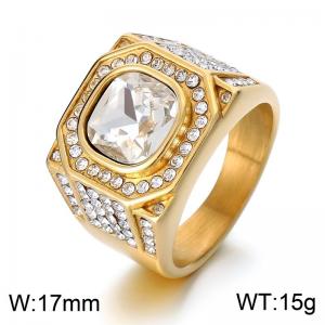 Stainless Steel Stone&Crystal Ring - KR110156-MZOZ