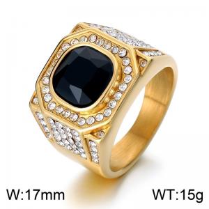 Stainless Steel Stone&Crystal Ring - KR110157-MZOZ