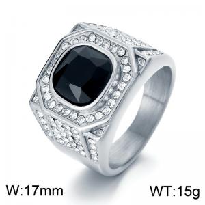 Stainless Steel Stone&Crystal Ring - KR110158-MZOZ