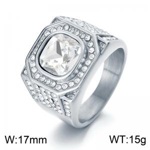 Stainless Steel Stone&Crystal Ring - KR110159-MZOZ