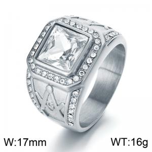 Stainless Steel Stone&Crystal Ring - KR110166-MZOZ