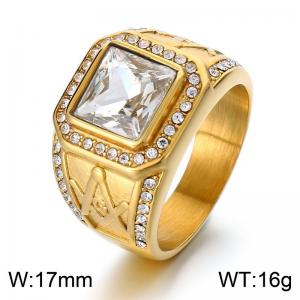 Stainless Steel Stone&Crystal Ring - KR110170-MZOZ