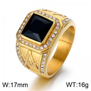 Stainless Steel Stone&Crystal Ring - KR110171-MZOZ