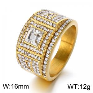 Stainless Steel Stone&Crystal Ring - KR110172-MZOZ