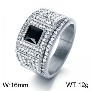 Stainless Steel Stone&Crystal Ring - KR110174-MZOZ