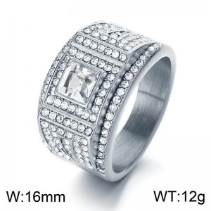 Stainless Steel Stone&Crystal Ring - KR110176-MZOZ