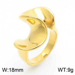 Stainless Steel Gold-plating Ring - KR110666-K
