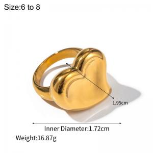Stainless steel exaggerated love ring - KR110683-WGJD